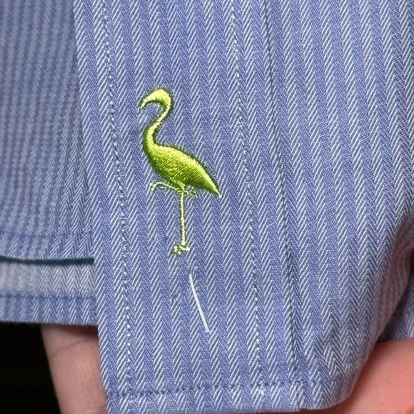 🌻 Tailorbyrd Light Blue Striped Cotton Button Down Shirt Men’s size XL - Picture 4 of 6